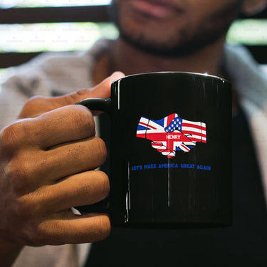 Personalized Dog Gift Idea - Shake Hand And Make America Great Again For Dog Lovers - Black Mug